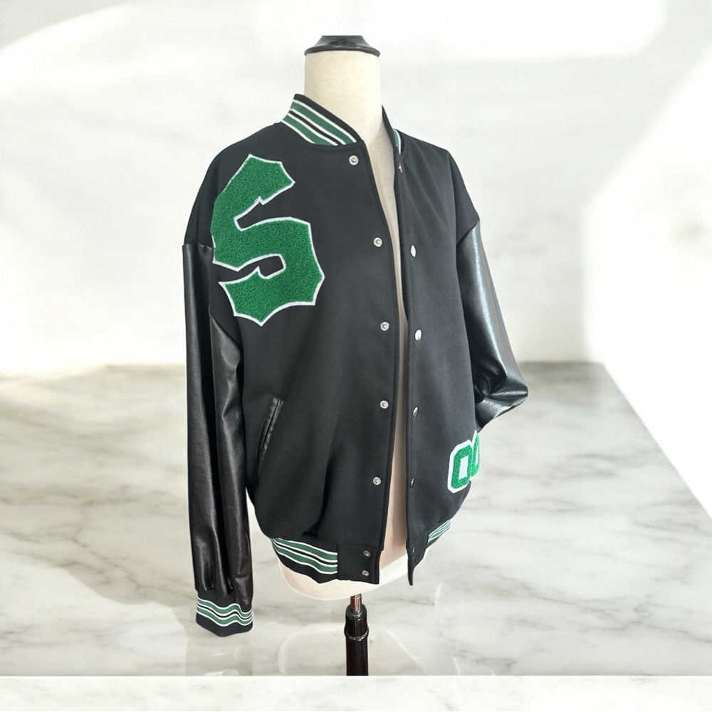 Unisex Oversized Varsity Jacket Vintage Urban Casual Boyfriend Coat L Preloved